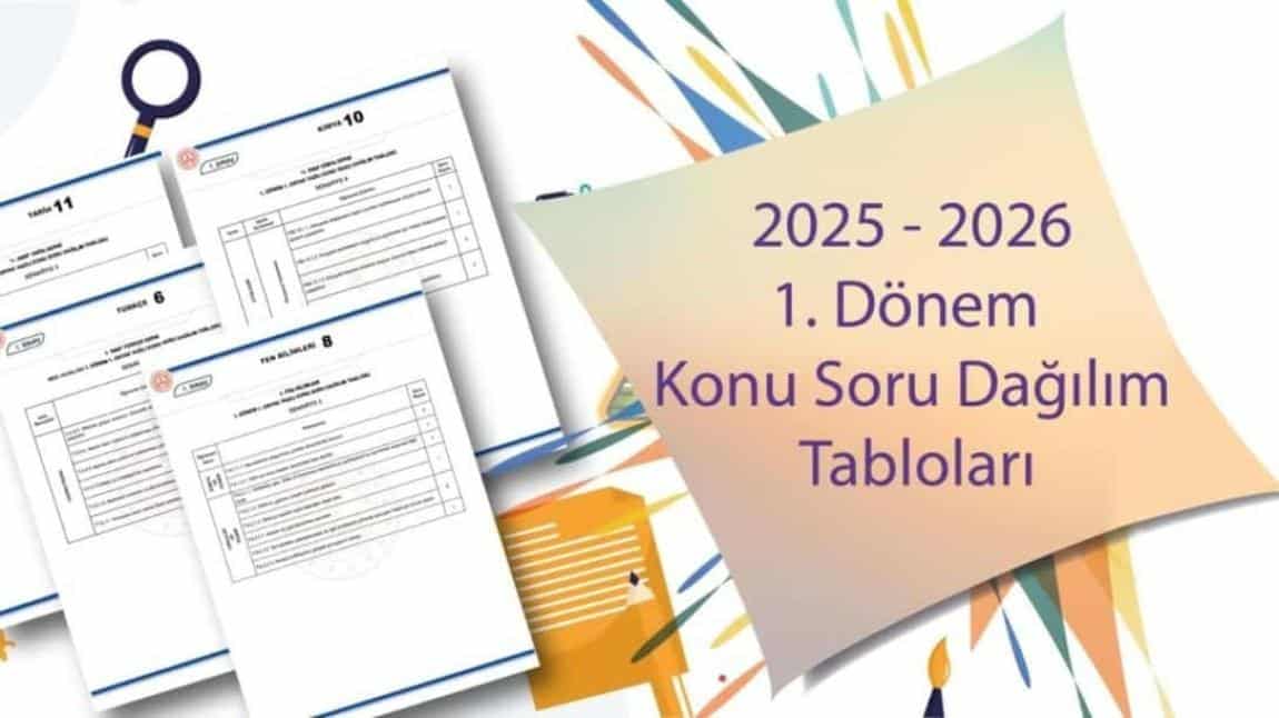 2025-2026 EĞİTİM ÖĞRETİM YILI I. DÖNEM ORTAK YAZILI SINAVLARA YÖNELİK 